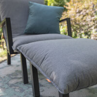 Lounge-Set Rockford matt anthrazit, Hocker+Sessel, Bezug Sunbrella