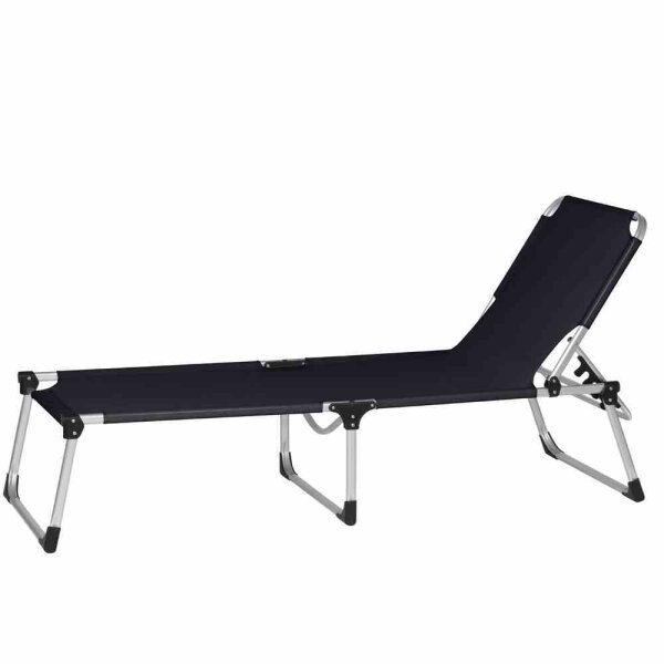 Alu-XXL Dreibeinliege Gestell Aluminium silber, Fläche Ranotex®-Gewebe schwarz