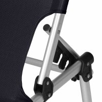 Alu-XXL Dreibeinliege Gestell Aluminium silber, Fläche Ranotex®-Gewebe schwarz