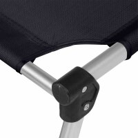 Alu-XXL Dreibeinliege Gestell Aluminium silber, Fläche Ranotex®-Gewebe schwarz