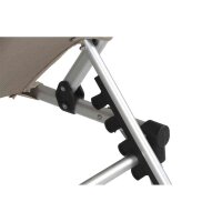 Alu-Dreibeinliege XXL Gestell Aluminium,silber, Fläche Ranotex®-Gewebe taupe