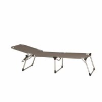Alu-Dreibeinliege XXL Gestell Aluminium,silber, Fläche Ranotex®-Gewebe taupe