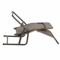 Fano Kippliege Stahl anthrazit / Textilbezug taupe 150cm x72cm x 112cm