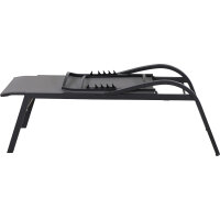 Milos Rollliege Gestell Aluminium matt-anthrazit, Fläche Ranotex®-Gewebe schwarz-silber