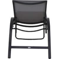 Milos Rollliege Gestell Aluminium matt-anthrazit, Fläche Ranotex®-Gewebe schwarz-silber