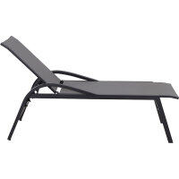 Milos Rollliege Gestell Aluminium matt-anthrazit, Fläche Ranotex®-Gewebe schwarz-silber