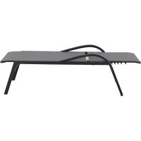 Milos Rollliege Gestell Aluminium matt-anthrazit, Fläche Ranotex®-Gewebe schwarz-silber