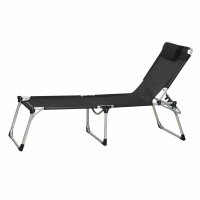 Sole Sonnenliege Aluminium silber mit Textilbezug schwarz