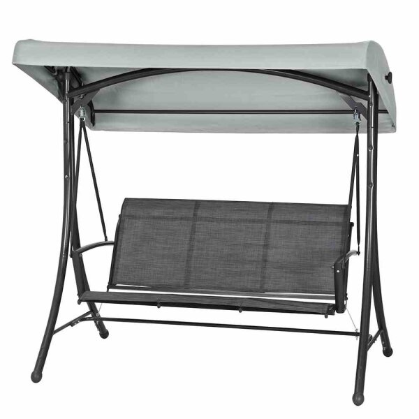 Livorno Schaukel Gestell Stahl anthrazit, Fläche Ranotex®-Gewebe silber-schwarz