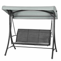 Livorno Schaukel Gestell Stahl anthrazit, Fläche Ranotex®-Gewebe silber-schwarz