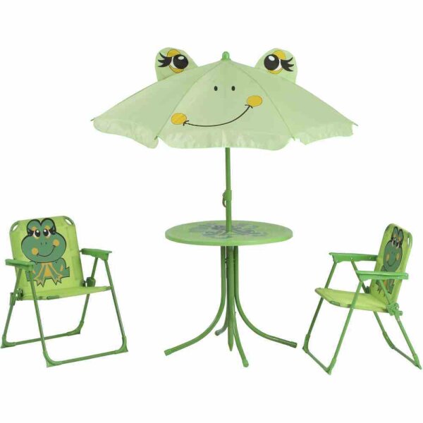 Froggy Kindersitzgruppe 4 tlg. Gestell Stahl grün, Fläche 100% Polyester grün