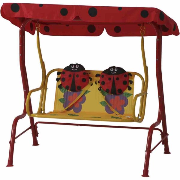 Marie Kinderschaukel Gestell Stahl rot, Fläche 100% Polyester rot, 75cm x 115cm x 118cm