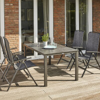 Sola Dining Tisch 160cm x 90cm, Gestell Aluminium anthrazit,