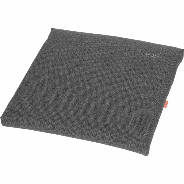 Aster Sitzkissen/Hockerauflage Dessin Fish Bone anthrazit, 100 % recyceltes Polyester