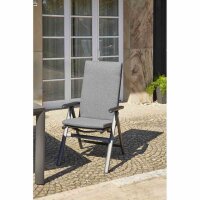 Aster Auflage zu Sessel, 123 cm, fish bone anthrazit Bezug aus 100% recyceltes Polyester, Dessin 244, fish bone anthrazit
