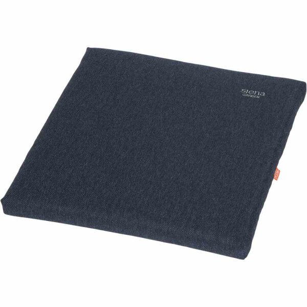 Aster Sitzkissen/Hockerauflage Dessin Fish Bone dunkelblau, 100% recyceltes Polyester