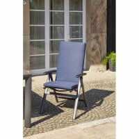 ASTER Sesselauflage 123cm Dessin Fish Bone dunkelblau, 100 % recyceltes Polyester