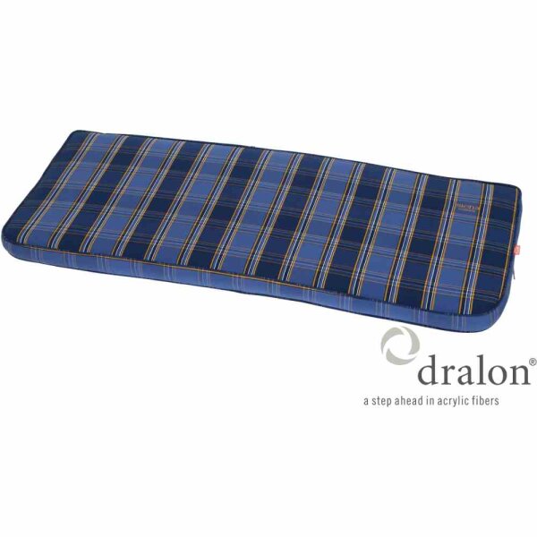 TARENT Bankauflage 110 cm Dessin Karo blau, 100% Polyacryl