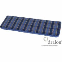 TARENT Bankauflage 140 cm Dessin Karo blau, 100% Polyacryl