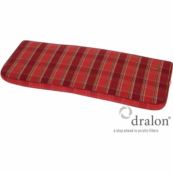 TARENT Bankauflage 110 cm Dessin Karo rot, 100% Polyacryl