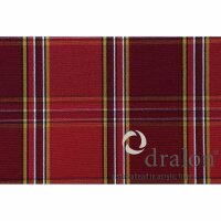 TARENT Sesselauflage 110 cm Dessin Karo rot, 100% Polyacryl