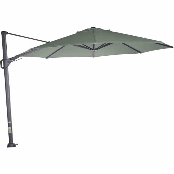 Sunset N+ Ampelschirm anthrazit/olive Ø 350cm Gestell Aluminium anthrazit, Bezug 100% Polyester, 300g/m² in olive, PU-beschichtet, UPF 50+