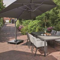 Sunset N+ Ampelschirm anthrazit/anthrazit 350x260cm Gestell Aluminium anthrazit, Bezug 100% Polyester, 300g/m² in anthrazit, PU-beschichtet, UPF 50+