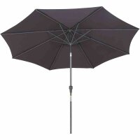 Avio Mittelstockschirm anthrazit/anthrazit Ø 300cm, Gestell Alu anthrazit, Streben Stahl, Bezug 100% Polyester, 220g/m² anthrazit, Lichtschutzfaktor UPF 50+