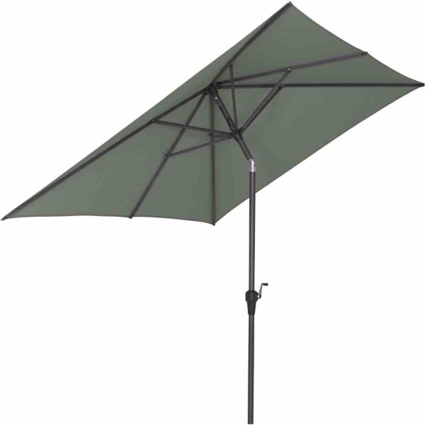 Avio Mittelstockschirm anthrazit/olive 250cm x 200cm Gestell Alu anthrazit, Streben Stahl, Bezug 100% Polyester, 220g/m² olive, Lichtschutzfaktor UPF 50+