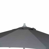 Push Pro Mittelstockschirm silber/grau Ø300cm Gestell Alu silber, Streben Stahl, Bezug 100% Polyester, 180g/m² grau, Lichtschutzfaktor UPF 50+