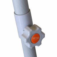 Push Pro Mittelstockschirm silber/grau Ø300cm Gestell Alu silber, Streben Stahl, Bezug 100% Polyester, 180g/m² grau, Lichtschutzfaktor UPF 50+