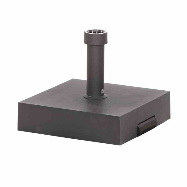 Betonständer 40 kg eckig anthrazit Kunststoffrohr 21-54 mm, mit Rolle und Handmulde