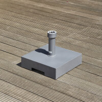 Betonständer 40 kg eckig anthrazit Kunststoffrohr 21-54 mm, mit Rolle und Handmulde