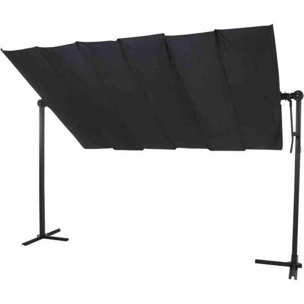 Enna Schirmmarkise / Sonnensegel 350cm x 250cm Gestell Alu/Stahl anthrazit, Bezug aus Polyester (spinndüsengefärbt), anthrazit