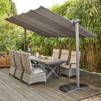 Enna Schirmmarkise / Sonnensegel 350cm x 250cm Gestell Alu/Stahl anthrazit, Bezug aus Polyester (spinndüsengefärbt), anthrazit