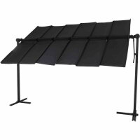 Enna Schirmmarkise / Sonnensegel 350cm x 250cm Gestell Alu/Stahl anthrazit, Bezug aus Polyester (spinndüsengefärbt), anthrazit