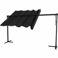 Enna Schirmmarkise / Sonnensegel 350cm x 250cm Gestell Alu/Stahl anthrazit, Bezug aus Polyester (spinndüsengefärbt), anthrazit