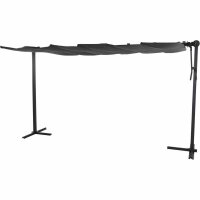 Enna Schirmmarkise / Sonnensegel 350cm x 250cm Gestell Alu/Stahl anthrazit, Bezug aus Polyester (spinndüsengefärbt), anthrazit