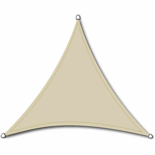 Solino Sonnensegel ecru 180g/m² HDPE, 3-eckig, 3,6m x 3,6m x 3,6m