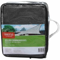 Solino Sonnensegel grau 180g/m² HDPE, 3-eckig, 3,6m x 3,6m x 3,6m