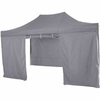 Allrounder Pavillon 300cm x 450cm, grau Gestell aus Stahl, grau, Bezug aus Polyester, 160g/m² in grau