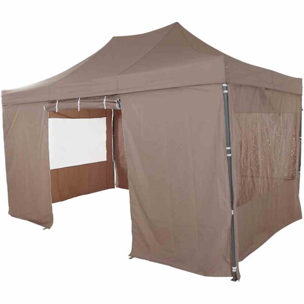 Allrounder Pavillon 300cm x 450cm, taupe Gestell aus Stahl, grau, Bezug aus Polyester, 160g/m² in taupe