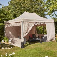 Allrounder Pavillon 300cm x 450cm, taupe Gestell aus Stahl, grau, Bezug aus Polyester, 160g/m² in taupe