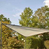 Berlino Pavillon 300cm x 300cm Gestell aus Stahl, anthrazit, Bezug aus Polyester, 180g/m² in hellgrau