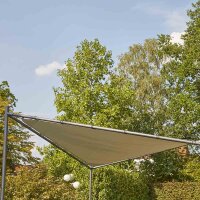 Berlino Pavillon 300cm x 300cm Gestell aus Stahl, anthrazit, Bezug aus Polyester, 180g/m² in hellgrau