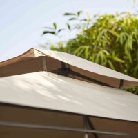 BBQ Pavillon 244cm x 127cm Gestell aus Stahl, anthrazit, Bezug aus Polyester, 180g/m² in taupe