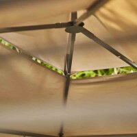 BBQ Pavillon 244cm x 127cm Gestell aus Stahl, anthrazit, Bezug aus Polyester, 180g/m² in taupe