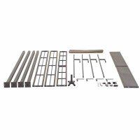 BBQ Pavillon 244cm x 127cm Gestell aus Stahl, anthrazit, Bezug aus Polyester, 180g/m² in taupe
