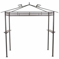 BBQ Pavillon 244cm x 127cm Gestell aus Stahl, anthrazit, Bezug aus Polyester, 180g/m² in taupe