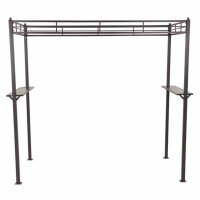 BBQ Pavillon 244cm x 127cm Gestell aus Stahl, anthrazit, Bezug aus Polyester, 180g/m² in taupe
